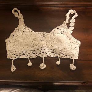 Crochet Lace Bralette Crop Top NWOT Festival Top